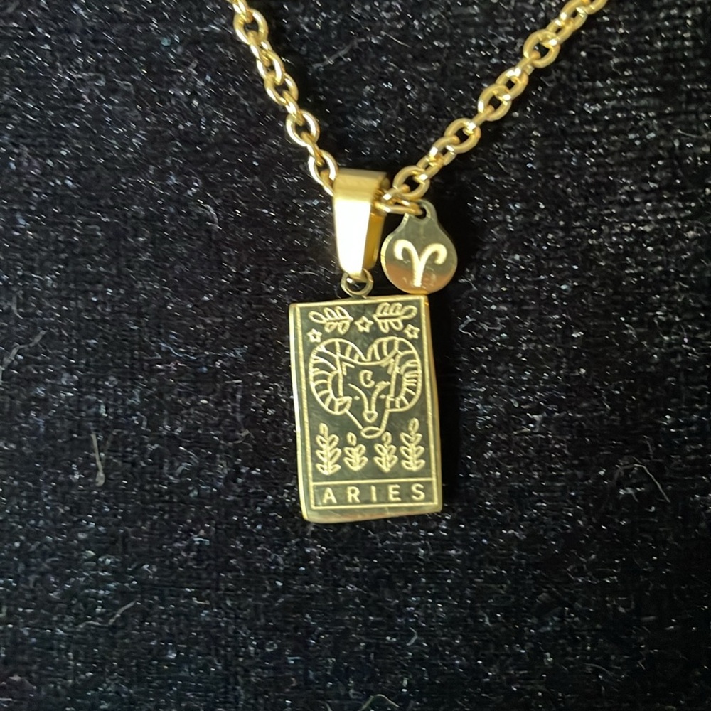 Aries Zodiac Sign Pendant Necklace